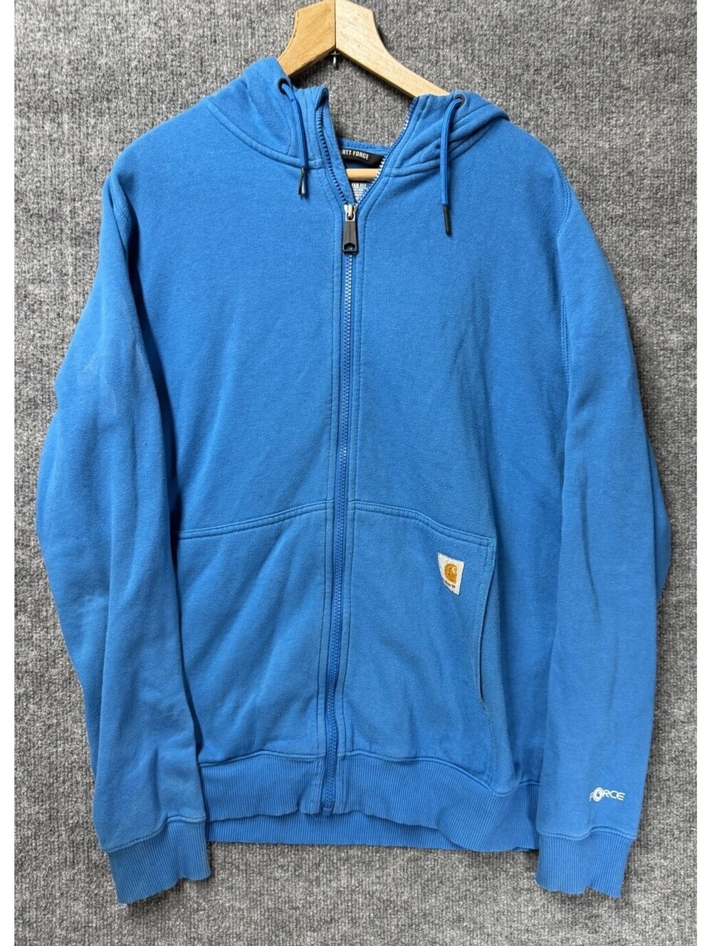 Carhartt Force Mens M Blue Full Zip Hoodie Fall 2022 See Pics 👀